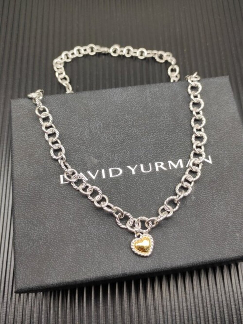 David Yurman Gold Heart Silver Necklace